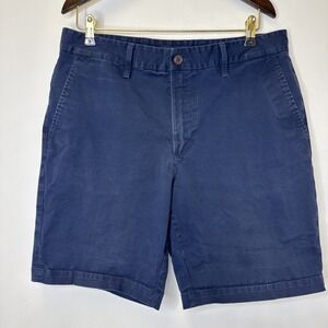 Lands End Navy Blue Chino Shorts Classic Fit Size 34